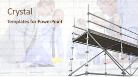  Presentation with scaffolding - Colorful presentation theme enhanced with 3d scaffold - digital composite of 3d scaffolding backdrop and a cream colored foreground