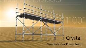  Presentation with scaffolding - Cool new theme with 3d scaffold - digital composite of binary code backdrop and a  colored foreground