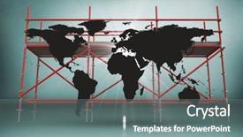  Presentation with scaffolding - Slides having 3d scaffold - digital composite of black map background and a gray colored foreground