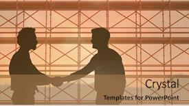  Presentation with scaffolding - Presentation theme enhanced with 3d scaffold - digital composite of business mans background and a coral colored foreground