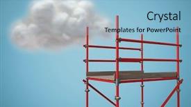  Presentation with scaffolding - Cool new PPT theme with 3d scaffold - digital composite of cloud next backdrop and a light blue colored foreground