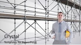  Presentation with scaffolding - PPT layouts having 3d scaffold - digital composite of engineer background and a light gray colored foreground