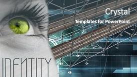 Presentation with digital identity - PPT theme featuring 3d scaffold - digital composite of identity text background and a dark gray colored foreground