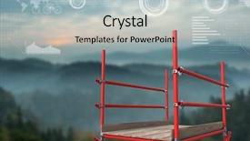  Presentation with scaffolding - Presentation design featuring 3d scaffold - digital composite of mountain landscape background and a  colored foreground