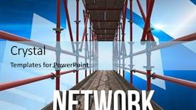  Presentation with scaffolding - Theme consisting of 3d scaffold - digital composite of network text background and a light blue colored foreground
