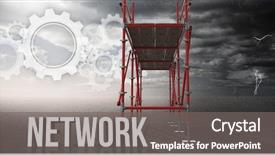  Presentation with scaffolding - PPT layouts consisting of 3d scaffold - digital composite of network text background and a  colored foreground