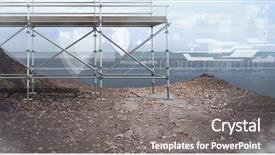  Presentation with scaffolding - Beautiful theme featuring 3d scaffold - digital composite of sea landscape backdrop and a  colored foreground