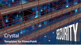  Presentation with scaffolding - Slide deck with 3d scaffold - digital composite of security text background and a ocean colored foreground