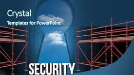  Presentation with scaffolding - Amazing theme having 3d scaffold - digital composite of security text backdrop and a ocean colored foreground