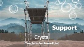  Presentation with scaffolding - Presentation having 3d scaffold - digital composite of support text background and a  colored foreground