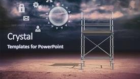  Presentation with scaffolding - Beautiful slide deck featuring 3d scaffold - digital composite of technology interface backdrop and a tawny brown colored foreground