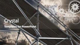  Presentation with scaffolding - Beautiful PPT theme featuring 3d scaffold - digital composite of technology interface backdrop and a  colored foreground