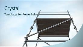  Presentation with scaffolding - Amazing presentation design having 3d scaffold - three dimension image of scaffolding backdrop and a sky blue colored foreground