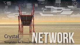  Presentation with water network - Slide deck featuring 3d scaffolding and technology background and a coral colored foreground