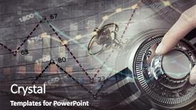  Presentation with scanner - PPT layouts having 3d scanner - woman open safe mixed media background and a dark gray colored foreground