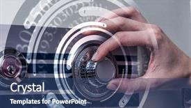  Presentation with modern medicine cardiology concept mixed - Slide set consisting of 3d scanner - woman open safe mixed media background and a ocean colored foreground