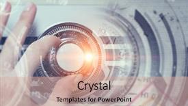  Presentation with scanner - Beautiful theme featuring 3d scanner - woman open safe backdrop and a coral colored foreground