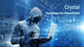  Presentation with crime media - Audience pleasing slide deck consisting of 3d secure - network security and privacy crime backdrop and a ocean colored foreground