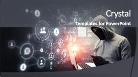  Presentation with privacy - PPT theme consisting of 3d secure - network security and privacy crime background and a dark gray colored foreground