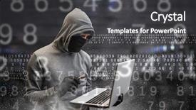  Presentation with crime media - Slide set consisting of 3d secure - network security and privacy crime background and a dark gray colored foreground