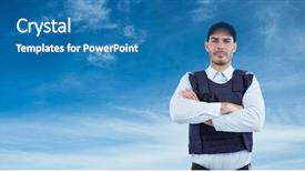  Presentation with security guard - Cool new presentation with 3d secure - portrait of security guard backdrop and a teal colored foreground