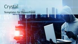  Presentation with network security - Slide set featuring 3d secure card - network security and privacy crime background and a  colored foreground