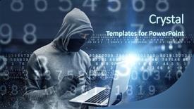  Presentation with network security - Slide deck featuring 3d secure card - network security and privacy crime background and a  colored foreground