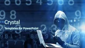  Presentation with network security - PPT theme consisting of 3d secure card - network security and privacy crime background and a  colored foreground