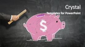  Presentation with piggy bank is evil - Cool new PPT layouts with 3d secure shopping - pink piggy bank backdrop and a  colored foreground