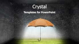  Presentation with shield - Presentation enhanced with 3d shield - color umbrella in sky mixed background and a dark gray colored foreground