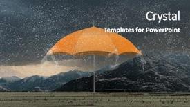  Presentation with shield - Cool new theme with 3d shield - color umbrella in sky backdrop and a dark gray colored foreground