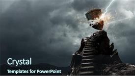  Presentation with shield - PPT theme with 3d shield - your security and protection allert background and a  colored foreground