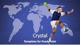  Presentation with shoe - Theme enhanced with 3d shoe - digital composite of handball man background and a ocean colored foreground