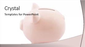  Presentation with piggy bank - Cool new slide set with 3d simple blank - piggy bank with clipping path backdrop and a  colored foreground