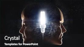  Presentation with bright ideas - Cool new presentation theme with 3d sketch - bright ideas in head mixed backdrop and a dark gray colored foreground