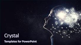  Presentation with media - Theme with 3d sketch - little guy looking background and a wine colored foreground