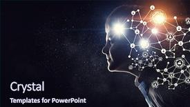  Presentation with media - Audience pleasing PPT theme consisting of 3d sketch - little guy looking backdrop and a wine colored foreground