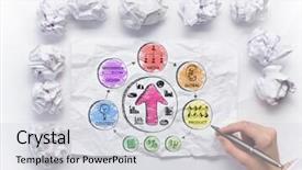  Presentation with sketching - Audience pleasing slide deck consisting of 3d sketch - woman sketching ideas on paper backdrop and a  colored foreground