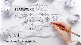  Presentation with sketching - Audience pleasing presentation consisting of 3d sketch - woman sketching ideas on paper backdrop and a light gray colored foreground