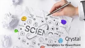  Presentation with sketching - Beautiful theme featuring 3d sketch - woman sketching ideas on paper backdrop and a light gray colored foreground