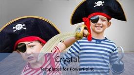  Presentation with pirate - Cool new PPT theme with 3d skull - digital composite of pirate boys backdrop and a teal colored foreground