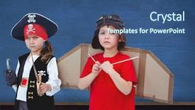 Presentation with pirate - Colorful PPT theme enhanced with 3d skull - digital composite of pirate girl backdrop and a  colored foreground