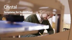  Presentation with hand drawn brush stroke design - Beautiful PPT layouts featuring 3d small people - designer drawing sketch in 3d backdrop and a coral colored foreground