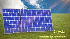  Presentation with generated image fractal geometry chaos - Audience pleasing theme consisting of 3d solar panels against low backdrop and a tawny brown colored foreground