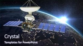  Presentation with solar satellite - PPT theme enhanced with 3d solar power satellite background and a wine colored foreground