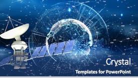  Presentation with solar satellite - Slides with 3d solar power satellite background and a ocean colored foreground