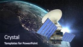  Presentation with solar satellite - Colorful slide deck enhanced with 3d solar powered satellite backdrop and a tawny brown colored foreground