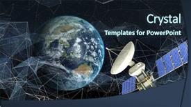  Presentation with solar satellite - Theme featuring 3d solar powered satellite background and a wine colored foreground