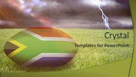  Presentation with south africa - Slides enhanced with 3d south africa rugby ball background and a yellow colored foreground