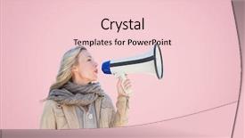  Presentation with speaker - PPT theme featuring 3d speaker - digital composite of woman background and a lemonade colored foreground